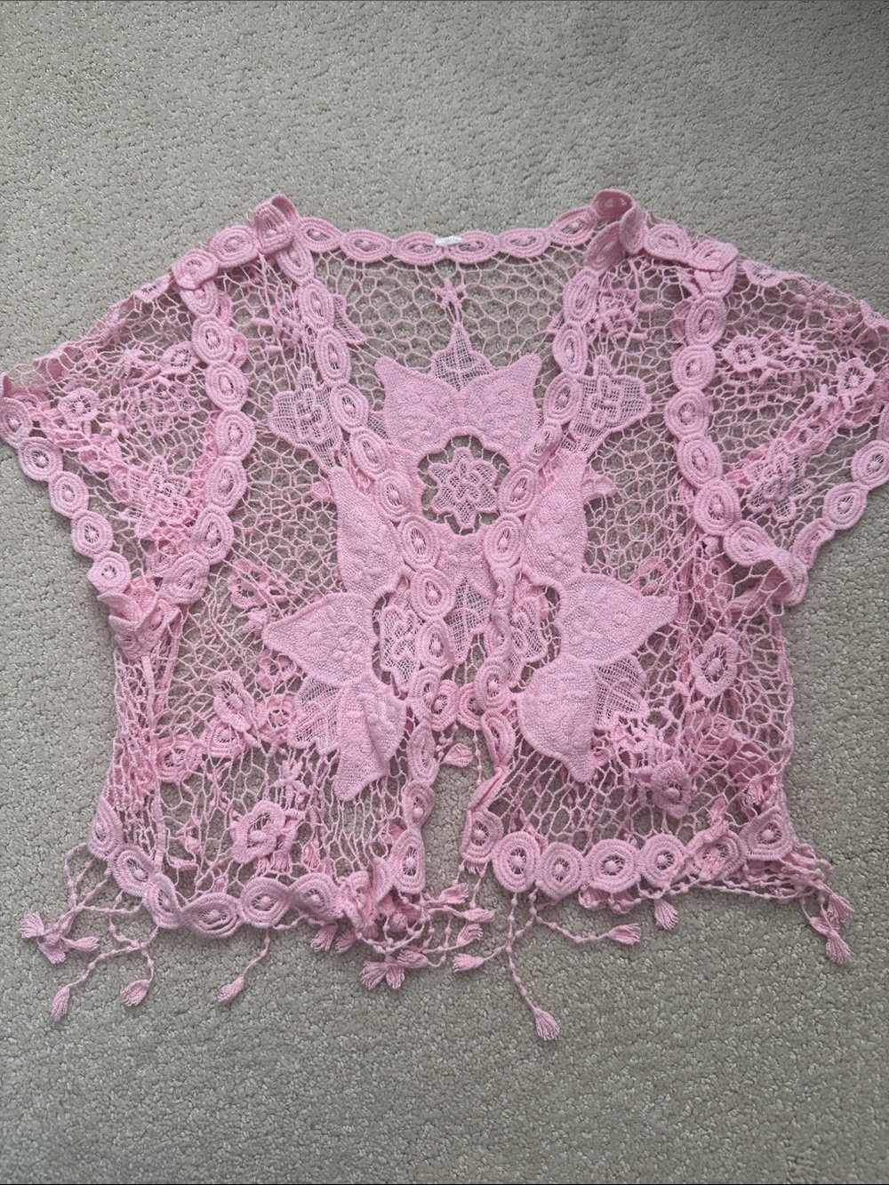 Baby pink crochet cover up